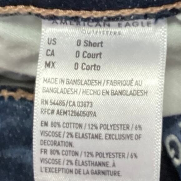 American Eagle Women's Blue Medium Wash Mid Rise Stretch Skinny Denim Jeans Sz 0 - Picture 5 of 5